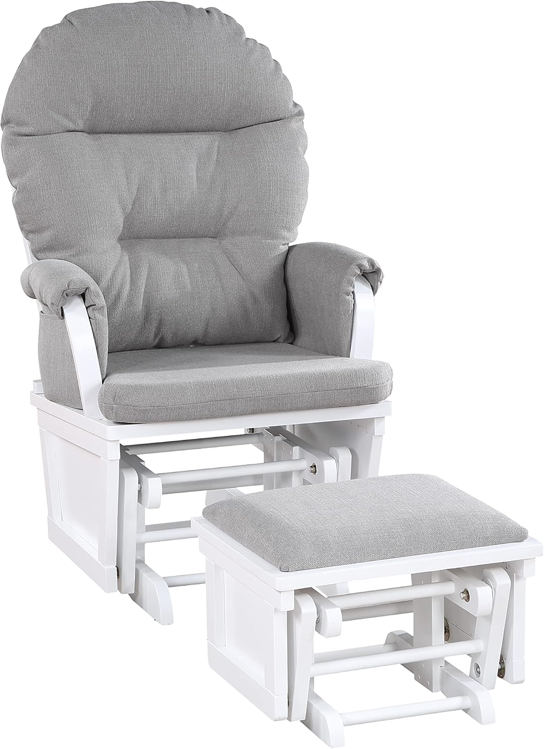 Suite Bebe Madison Glider & Ottoman, White/Oyster