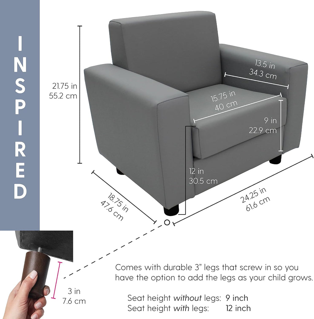 Factory Direct Partners SoftScape Inspired Playtime Classic Reading Chair, Children's Commercial-Grade Upholstered Furniture for Home, Daycare, Preschool, Library Comfy Modern Design - Lavender