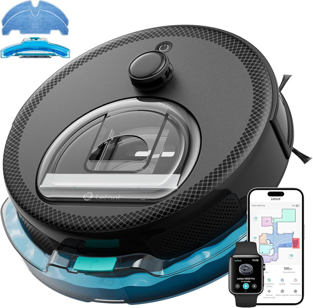 Lefant M330 Pro LiDAR Robot Vacuum and Mop with 2Packs Washable Authentic Replacement Mop Pads
