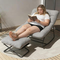 DHMAKER Oversized Outdoor Rocking Chair with Foot Rest, Papasan Rocking Chair with Thick Cushion,Modern Lounge Rocker for Patio Porch Garden Balcony, Indoor