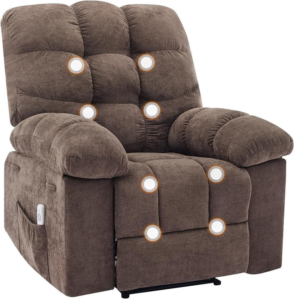 21.4in Wide Rocking Recliner Chair,Massage & Heat Recliner Chair for Adults,Home Theater Seating with Lumbar Support,Nursery Rocking Chairs for Living Room