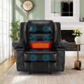 Massage Chair Recliner with Heat,Comfotable Lazy Boy Recliner Chair with 2 Side Pockets,Manual Recliners Chairs for Adults,Oversized Recliners Chairs for Big and Tall Man,Heavy Duty,PU Leather(Back)
