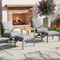 NATURAL EXPRESSIONS Patio Furniture Set,Outdoor Patio Chairs with 2 Swivel Glider Rocking Chairs,5 Piece Outdoor Conversation Set with Ottomans,All Weather Sturdy Frame,6' Cushions for Garden,Yard