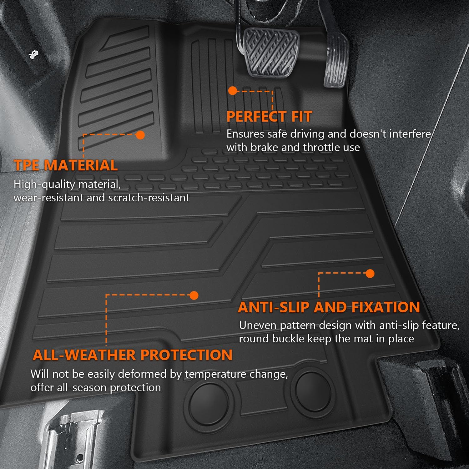 powoq Floor Mats Compatible with 2022-2026 Nissan Pathfinder Cargo Mat Floor Liner Back Seat Protector Replacement for 2022-2026 Nissan Pathfinder Accessories (Trunk Mat with Backrest Mat+Floor Mat)