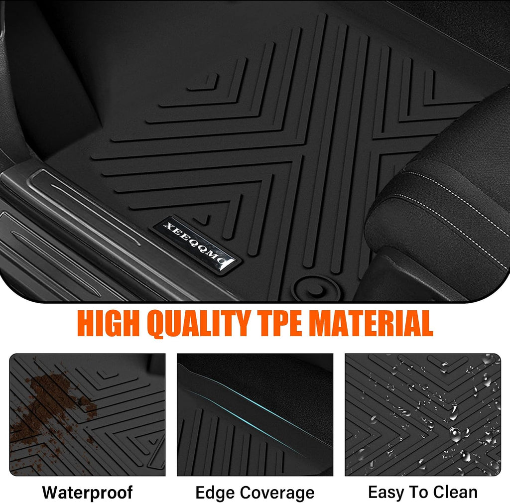 Floor Mats &Trunk Mat for 2024 2025 Hyundai Santa FE (Not for Hybrid) Seat with Backrest Mat All Weather TPE Rubber Cargo Liner Back Seat Cover 3rd Row for 2024 Hyundai Santa FE Accessories