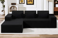 HABUTWAY Sectional Couches for Living Room,No Assembly L Shaped Couch 105' Modular Sectional Sofa Couch with Deep Seat,Cloud Couches Furniture Sets for Apartment,Corduroy (Black, Left Facing)