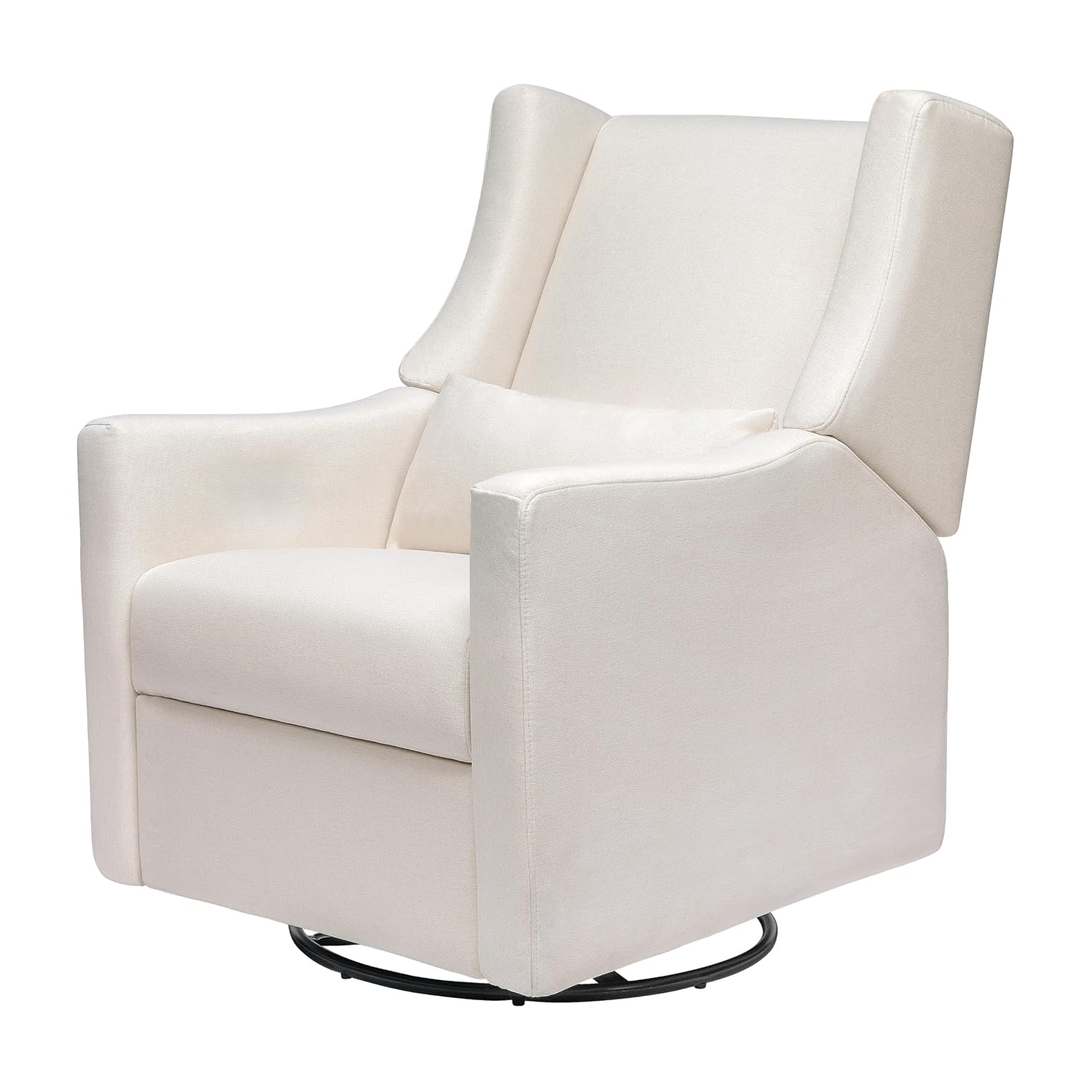 Babyletto Kiwi Recliner and Swivel Glider in Performance Cream Eco-Weave, GREENGUARD Gold Certified, Manual Recline, Water Repellant + Stain Resistant Fabrics
