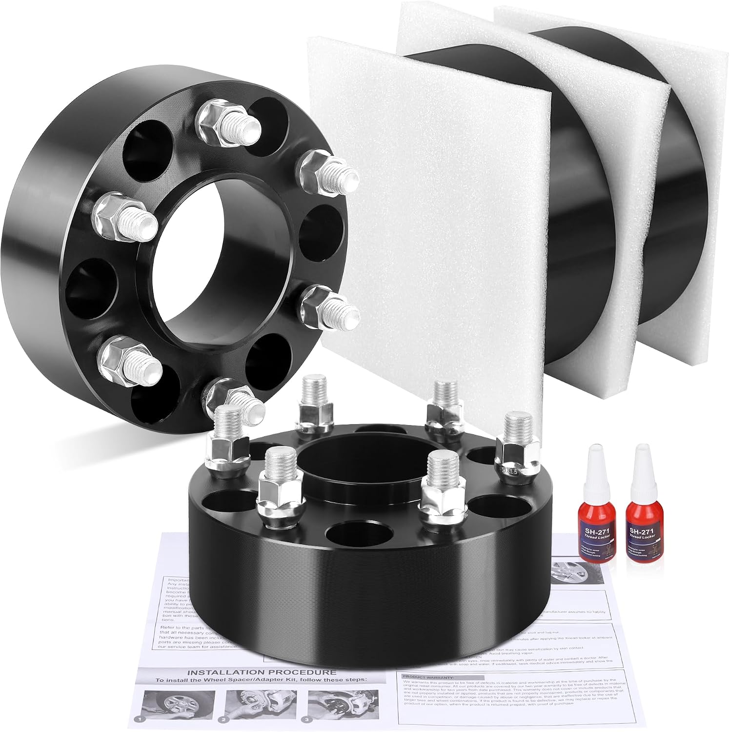 Richeer 2 inch 6x5.5 Wheel Spacer for 2019-2024 Ram 1500, 4 PCS 6x139.7mm Wheel Spacer with 14x1.5 Studs & 77.8mm Center Bore for 2019 2020 2021 2022 2023 2024 Ram 1500