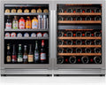Ca'Lefort Wine Beverage Refrigerator Bundle - 48 Inch 34-65°F Drink Fridge Glass Door, 3 LED Dual Zone Wine Fridge Built-in or Freestanding, Holds 220 Cans and 52 Bottles (11.3 Cu.ft)