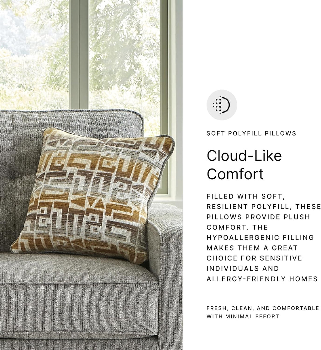 Signature Design by Ashley Fanciful Classic Sofa with Tufted Cushion and Removable Cushion, Light Gray