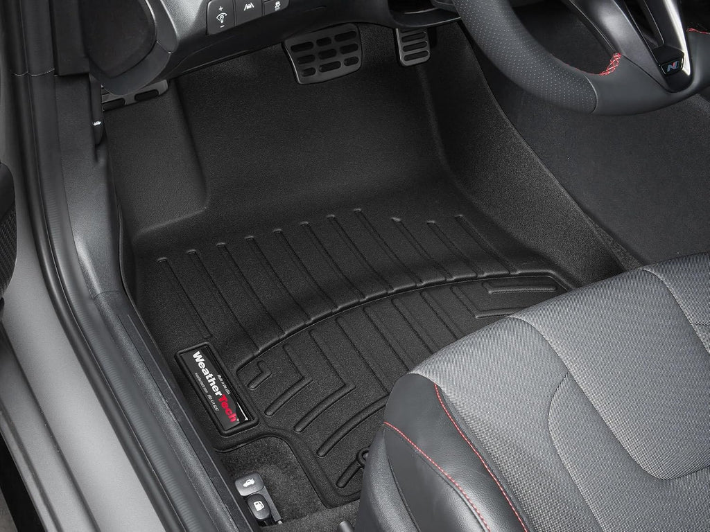 WeatherTech Custom Fit FloorLiners for Hyundai Elantra Hybrid, Elantra, Elantra N - 1st Row (4416521), Black