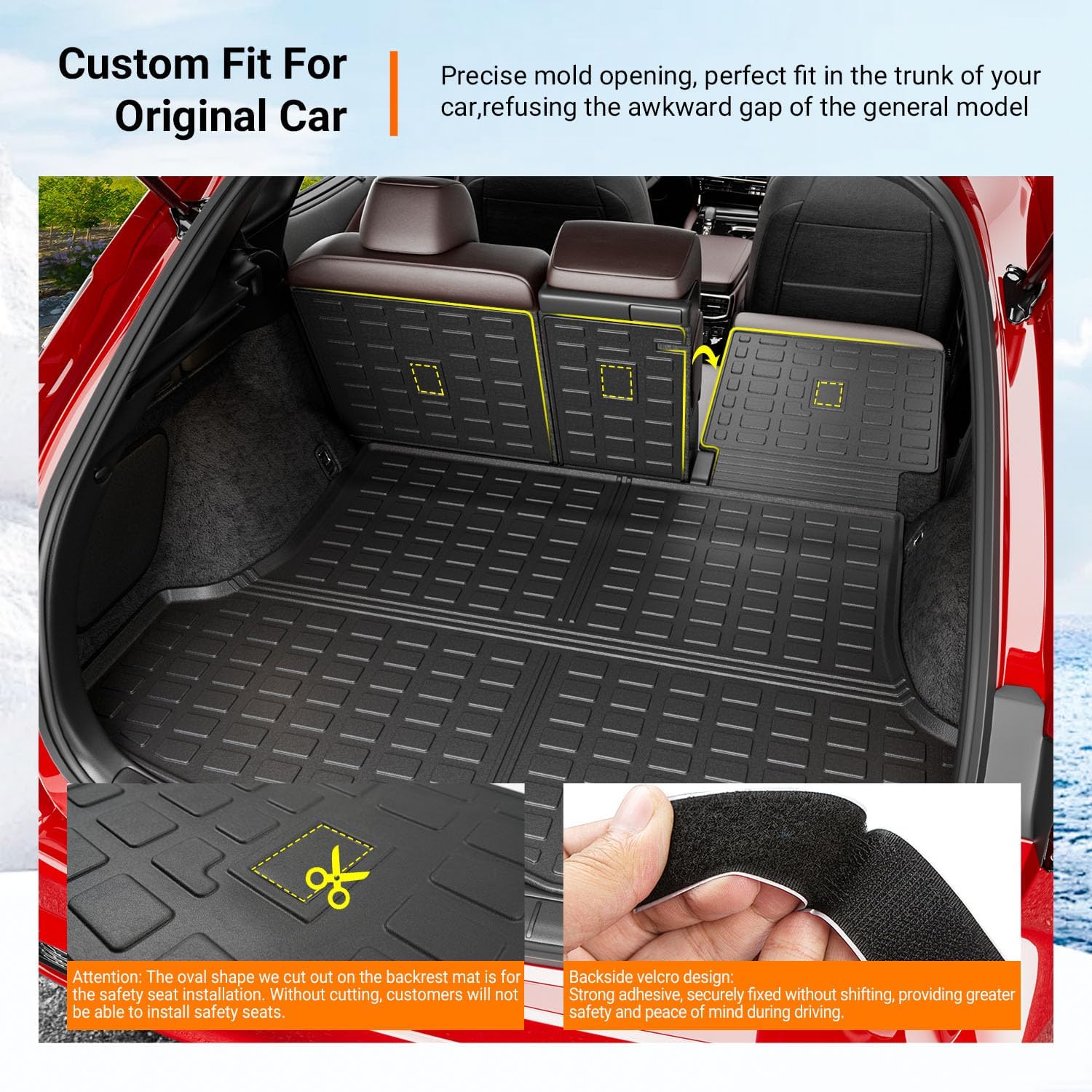 powoq Floor Mats Compatible with 2023-2026 Lexus RX350 RX350H RX500H Cargo Mat Floor Liner Cargo Liner TPE Replacement for 2023 2024 2025 2026 Lexus Accessories (Trunk Mat+Backrest Mats+Floor mats)