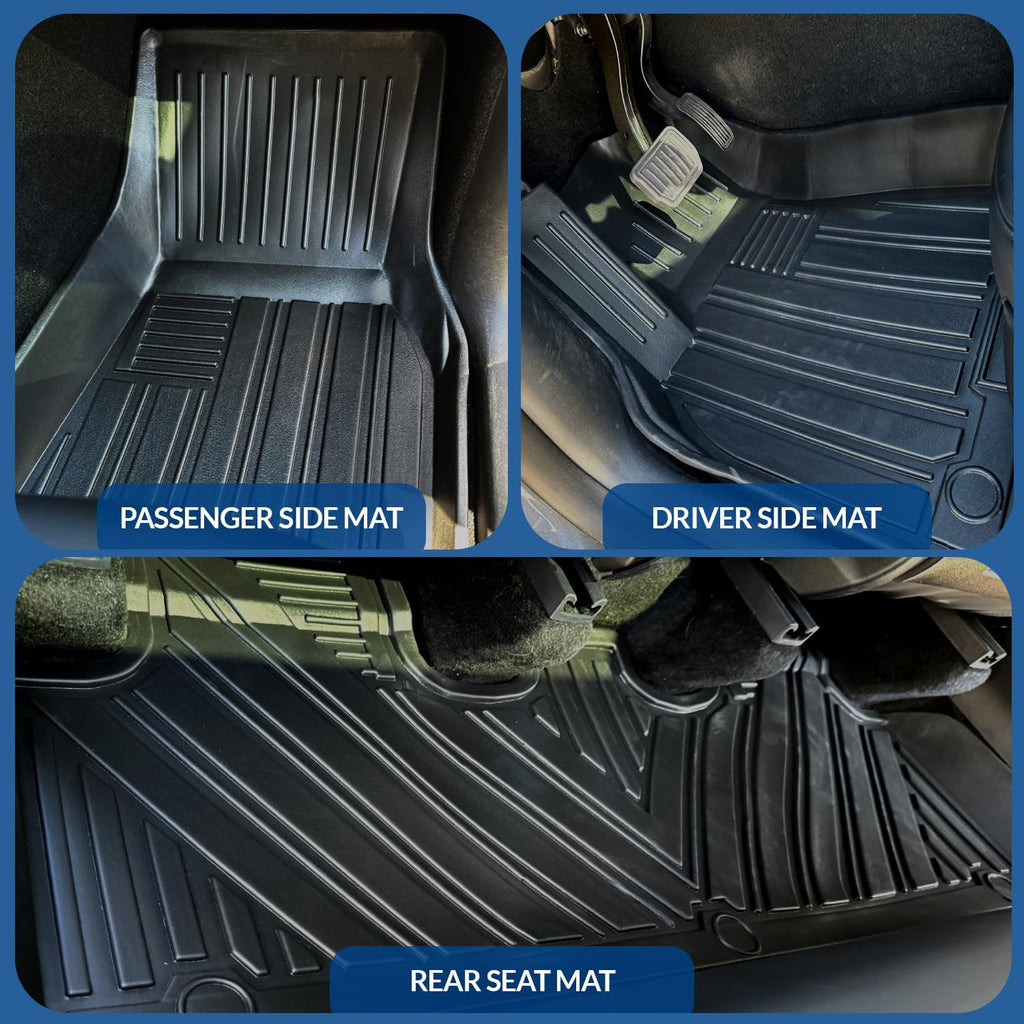 FM-1059 Car Floor Mats Full Set Compatible with 2007-2017 Jeep Wrangler�JK 2 Door | 3-pc Cargo Liner Black Car Mats | Custom Fit Non-Slip Car Floor Mat Rubber