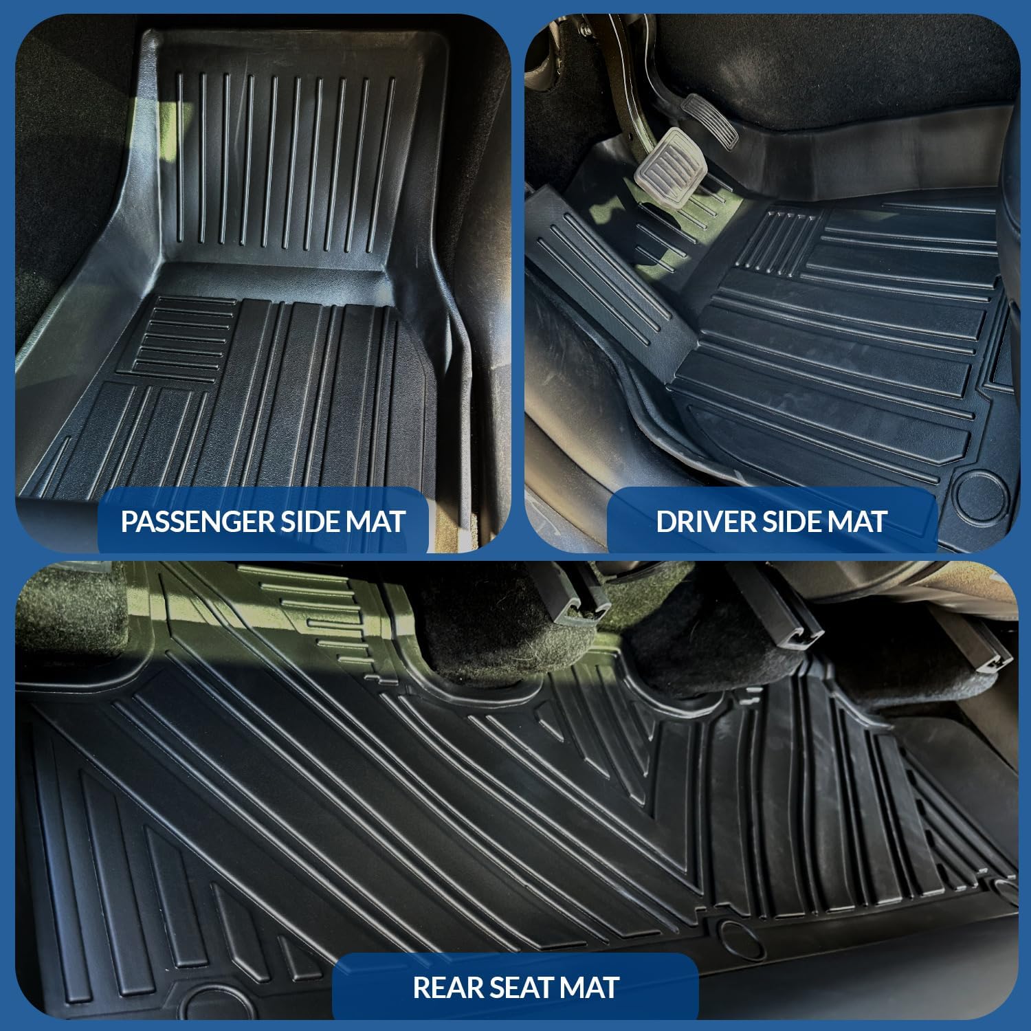 TM-1058 Car Trunk Mats Set Compatible with 2007-2017 Jeep Wrangler�JK 4 Door | 1 pcs Cargo Liner Black Car Mats | Custom Fit Non-Slip Rubber Trunk Cover Mat