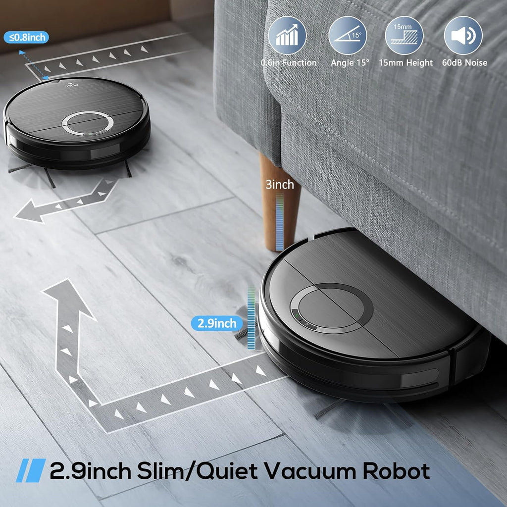 Robot Vacuum, 2 in 1 Robot Vacuum and Mop Combo for Pet Owners: Strong Suction, Anti-Tangle Brushless Inlet, Picks Up Dog & Cat Hair, Wet Mopping Removes Paw Prints, Auto-Recharge with Schedule