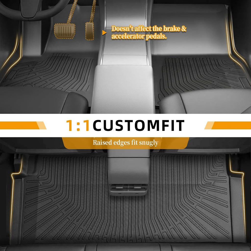 Floor Mats for Chrysler Town & Country 2008-2010 2011 2012 2013-2016(ONLY Stow'n Go) & for Dodge Grand Caravan 2008-2015 2016-2018 2019-2021,TPE Custom Floor Liners & Seatback Mat & Cargo Liner