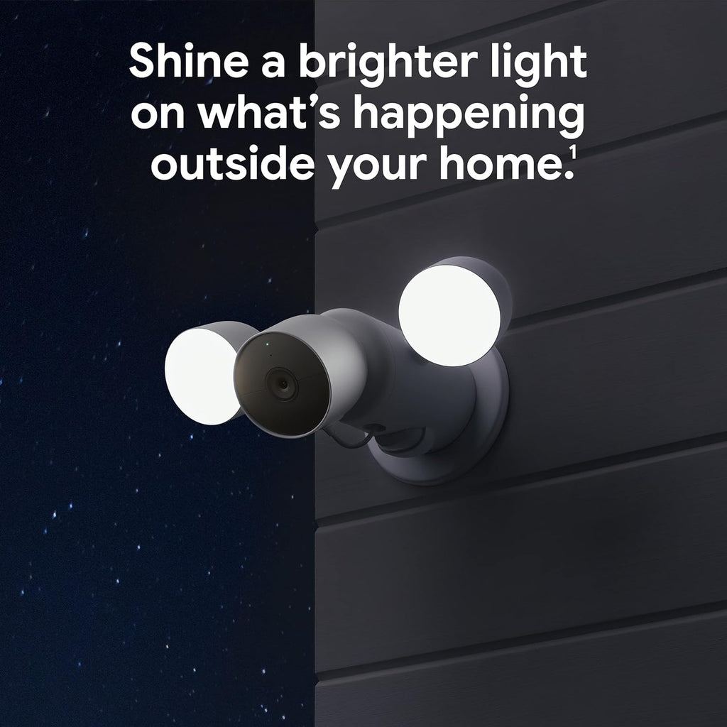 Google Nest Cam with Floodlight - Outdoor Camera - Floodlight Security Camera (Renewed)