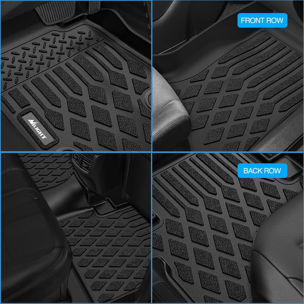 Nilight TPE Floor Mats for Ford Expedition Max Lincoln Navigator L 7 Seats 2025 2026 All Weather Custom Fit Heavy Duty Floor Liners