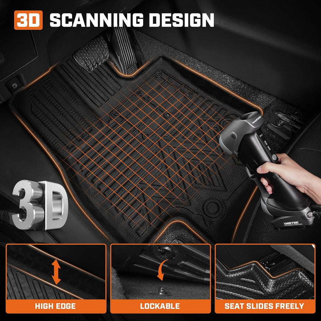 Mixsuper Floor Mat & Cargo Liner for Toyota Grand Highlander 2024-2026(7/8 Seats),All Weather Floor Liner with Backrest Protectors and Rear Door sill Trim Highlander Accessories,Full Set Car Mats