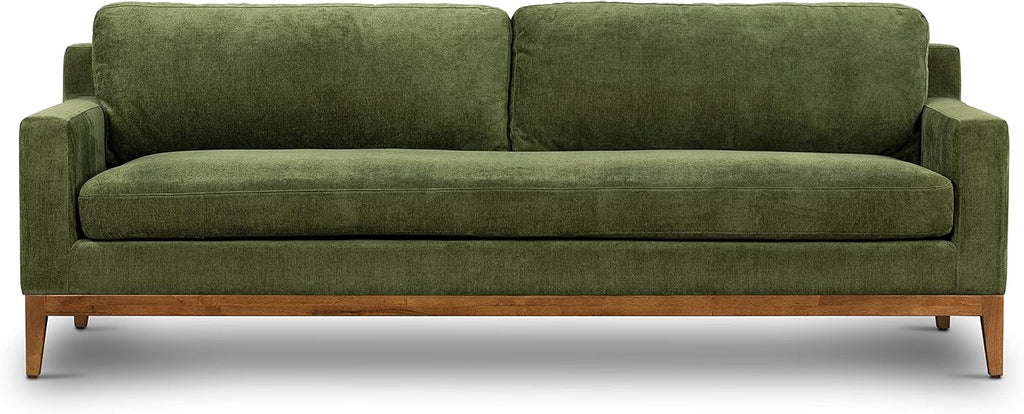 POLY & BARK Zyon Sofa, Distressed Green Velvet