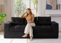 MAXYOYO 3-Seater Boneless Sofa Couch, Modern Sofa for Living Room, Soft Bean Bag Chair High-Density Foam Couch with Pillows, No Assembly Required
