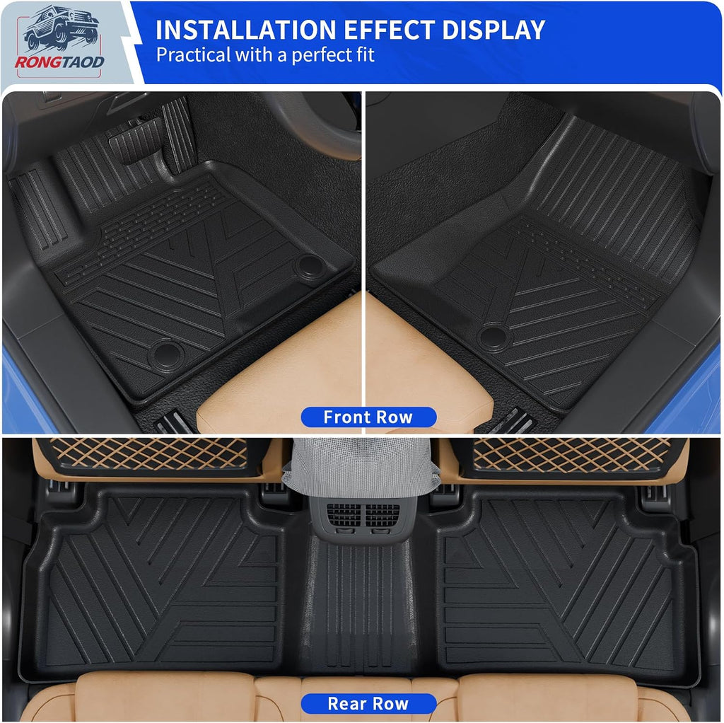 Rongtaod Floor Mats Compatible with 2022-2026 Hyundai Tucson Cargo Mat TPE Trunk Mat Cargo Liner All Weather Back Seat Cover Protectors 2025 Tucson Accessories (Backrest Mats+Trunk mat+Floor Mats)