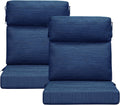 Outdoor High Back Chair Cushion, 2 Pack 44x21 inches Patio Chair Cushions Water Repellent Rocking Cushions Indoor Furniture Seat Pad, Navy