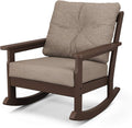 Polywood® Vineyard Deep Seating Rocking Chair in Mahogany/Spiced Burlap