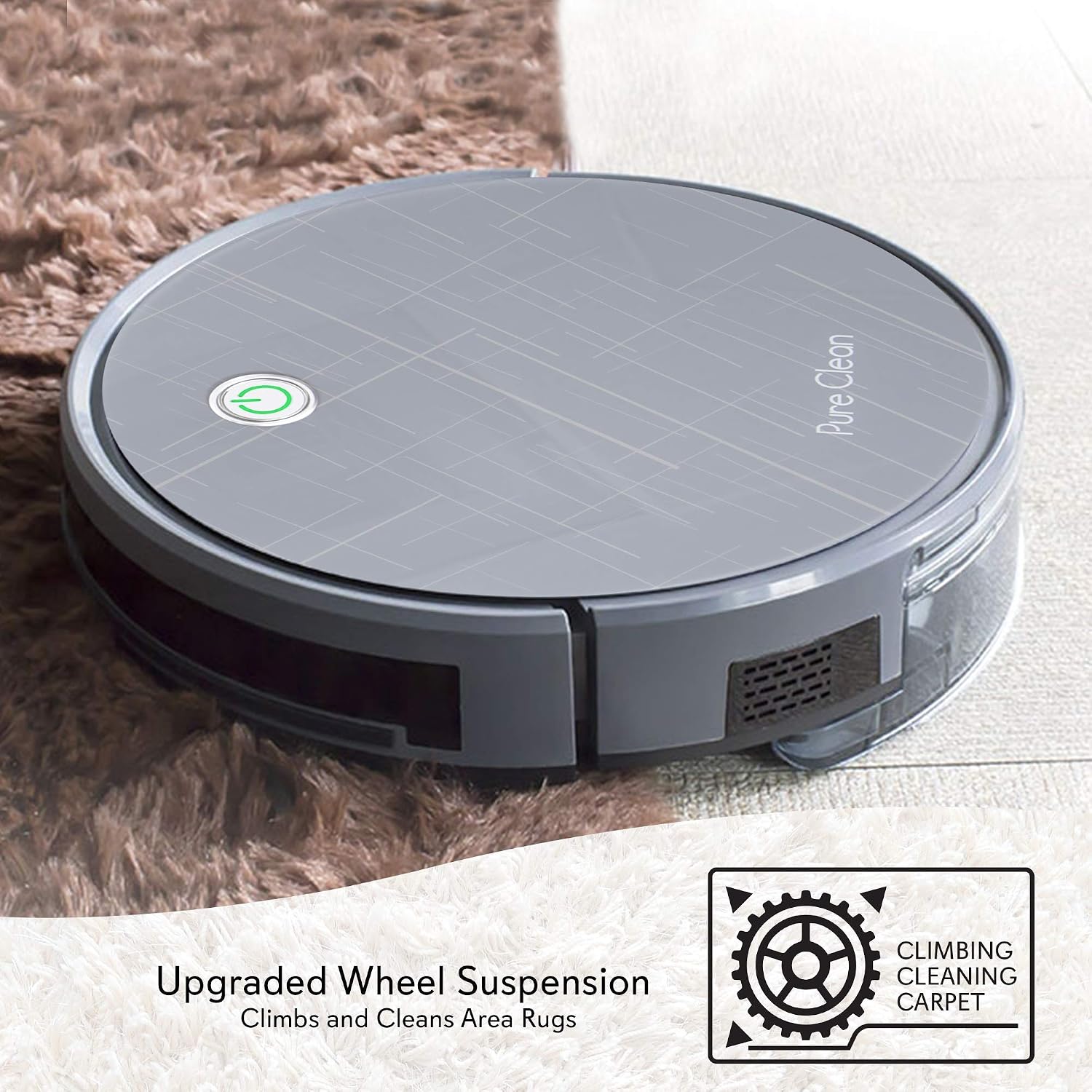 PureClean Smart Gyroscope Robot Vacuum Cleaner - Multiroom Navigation Mobile App Control and Alexa Compatible - Auto Charge Dock, 3 Step Air Filter - Cleans Hardwood and Carpet Floor PUCRC660