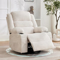 360° Swivel Rocker Recliner Chair for Adults, Rocking Manual Glider Sofa with 3 Positions, 2 Cup Holders, 4 Pockets for Nursery, Living Room, Bedroom, Office, Reading Nook