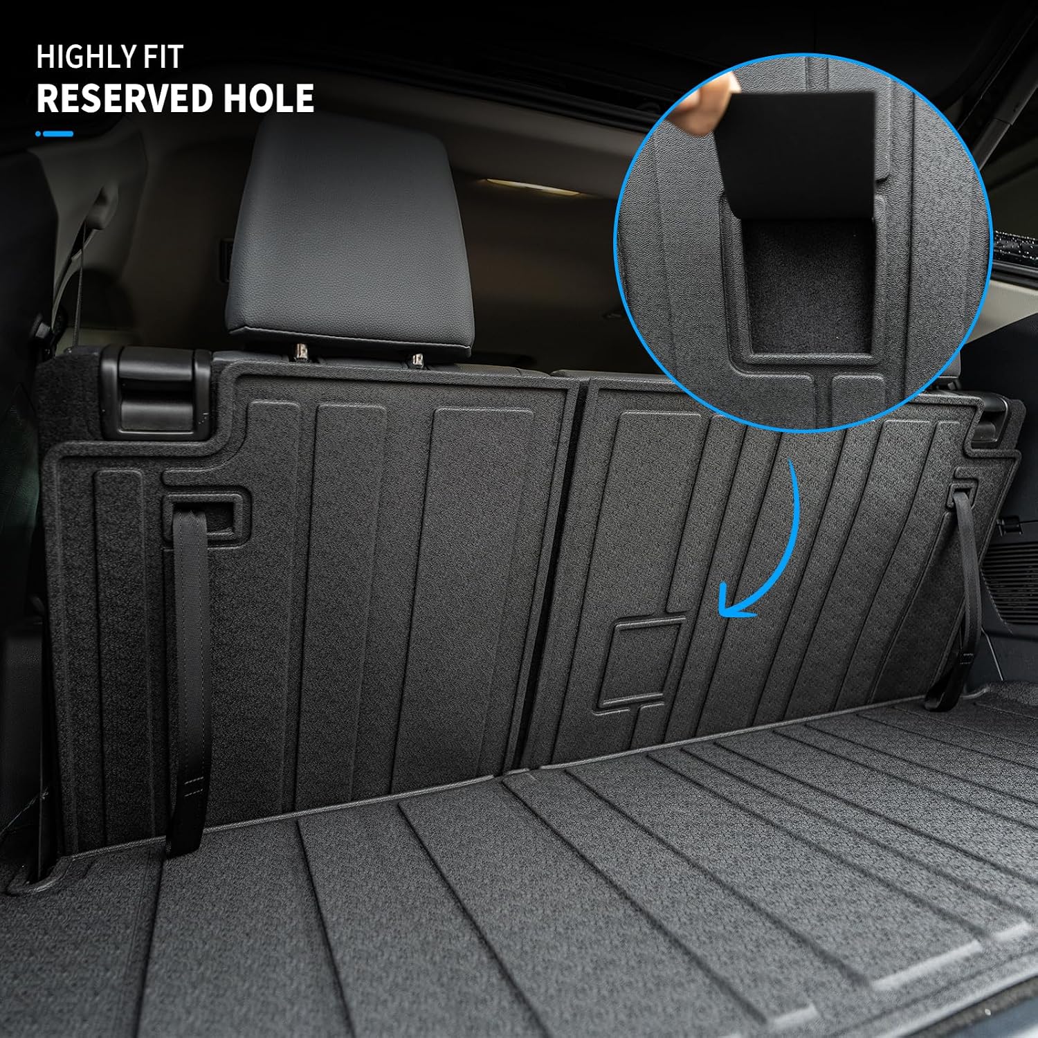 Bomely Floor Mats Compatible with 2020-2026 Toyota Highlander Cargo Liner Back Seat Cover Hybrid Fuel 2025 7 Seats Highlander Accessories (2020-2026,Floor Mats+Trunk Mat with Backrest Mat)
