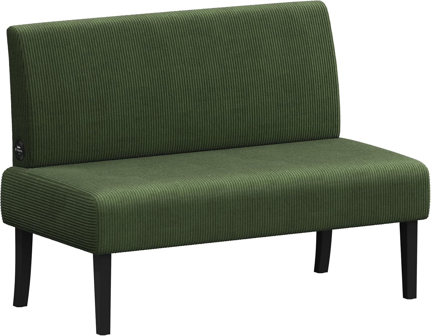 Yaheetech Small Mini Sofa Couch Armless Loveseat Futon for Bedroom, Corduroy Fabric & Easy Assembly, for Small Spaces Living Room,Dorm,Office,Apartment, Green