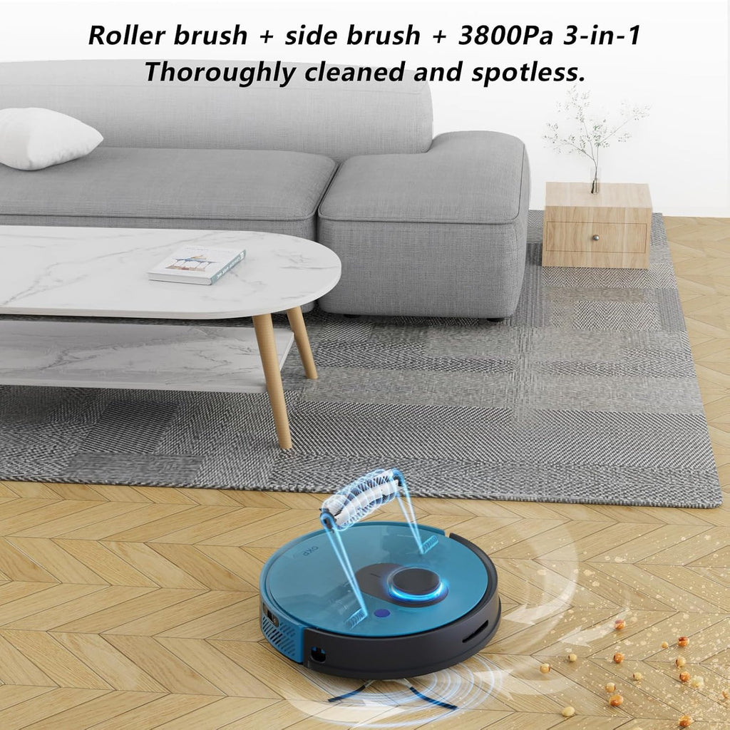 OKP Robot Vacuum L1 – 4000Pa Ultra Suction, LiDAR Mapping, Self-Cleaning Brush, WiFi/App/Alexa Control, 52dB Quiet, Ideal for Pet Hair, Carpets & Hard Floors