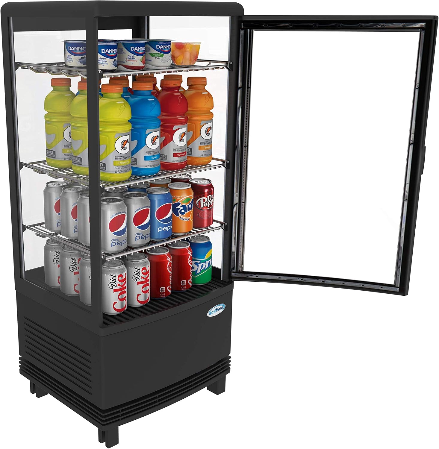 KoolMore CDCU-3C-BK Display Refrigerator, Black, 3cubic feet