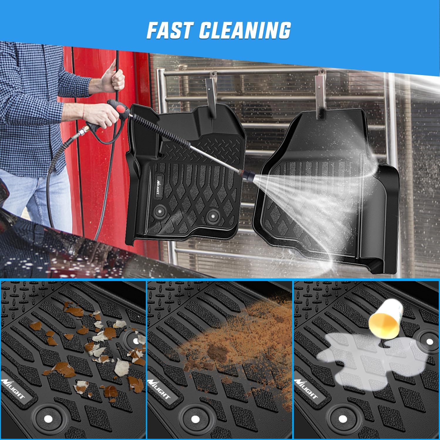 Nilight TPE Floor Mats for Ford F250 F350 F450 SuperCrew Crew Cab 2012 2013 2014 2015 2016 All Weather Custom Fit Heavy Duty Floor Liners