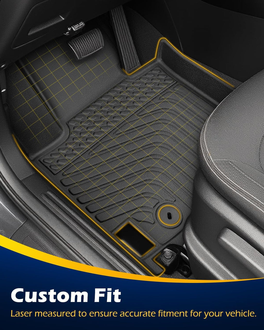 Floor Mats for Kia Soul 2014-2019: 4 PCS All Weather Cargo Liner Custom Fit for Soul (Not for Hybrid) 2014 2015 2016 2017 2018 2019, TPE Rubber Carpet Trunk Rugs Interior Protection Accessories