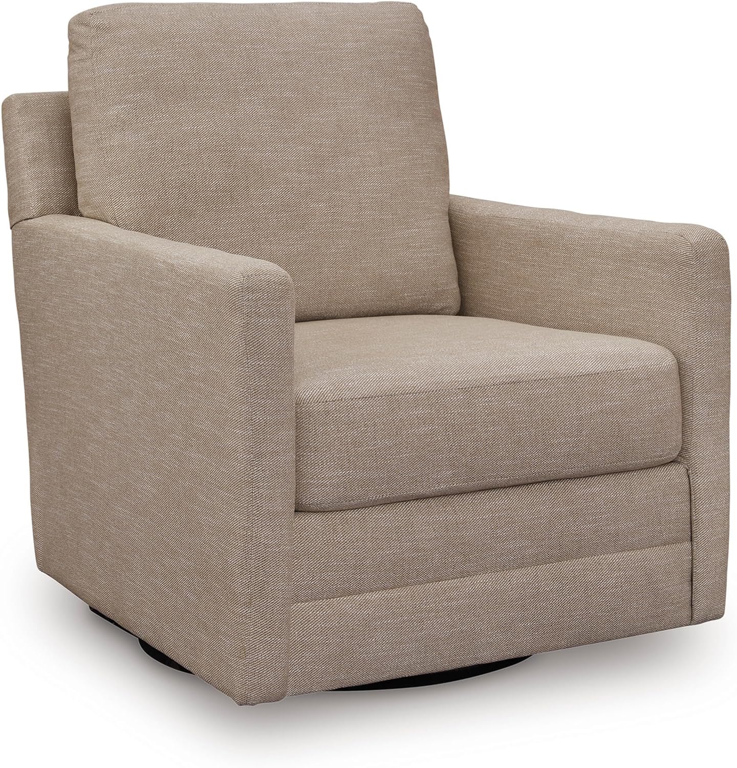 Signature Design by Ashley Freybourne Next-Gen Nuvella Casual Stain Resistant Swivel Accent Chair with Reversible Cushions, Light Brown
