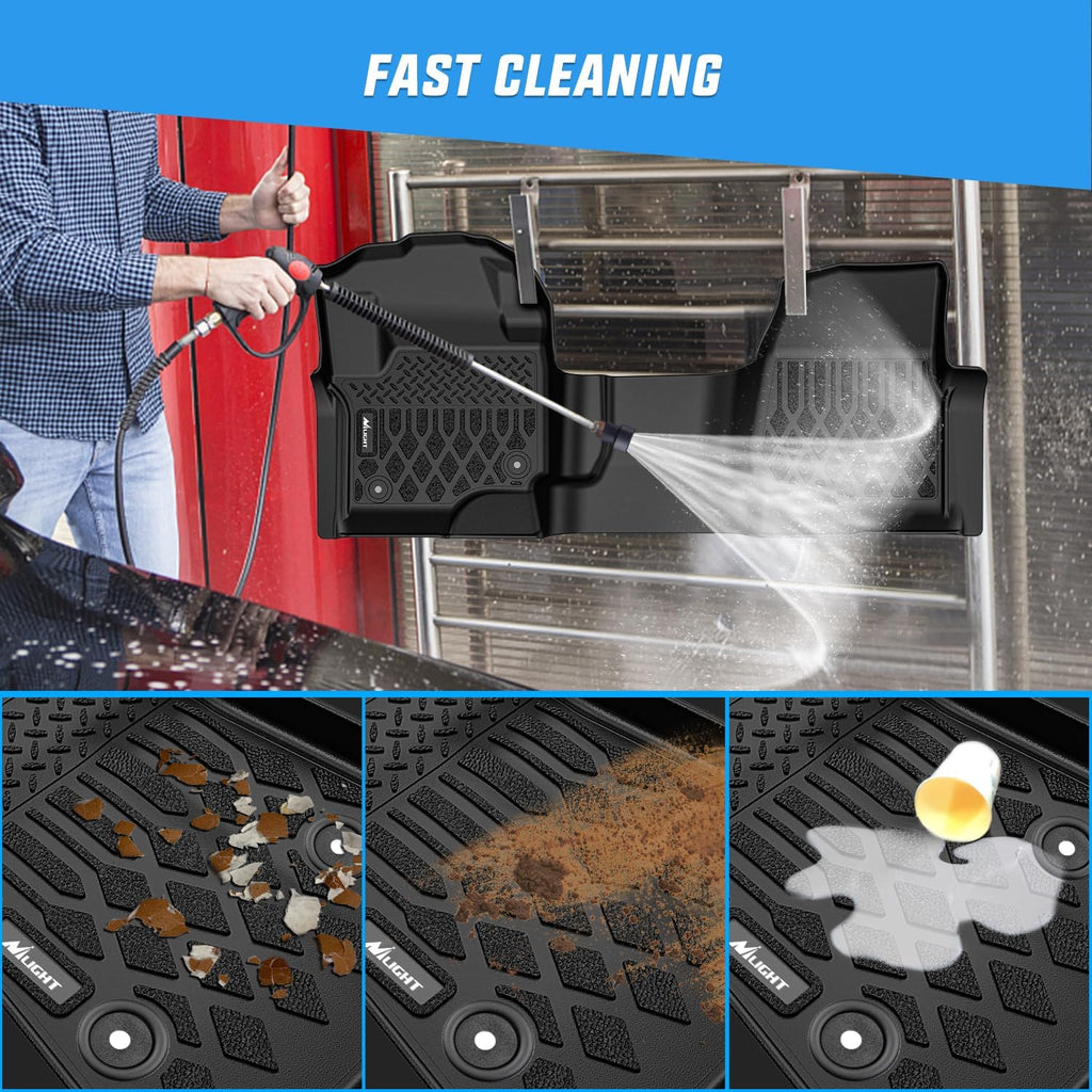 Nilight TPE Floor Mats for Ford F250 F350 F450 F550 Super Duty Crew Cab Bench Seat 2017 2018 2019 2020 2021 2022 2023 2024 2025 2026 All Weather Custom Fit Heavy Duty Floor Liners
