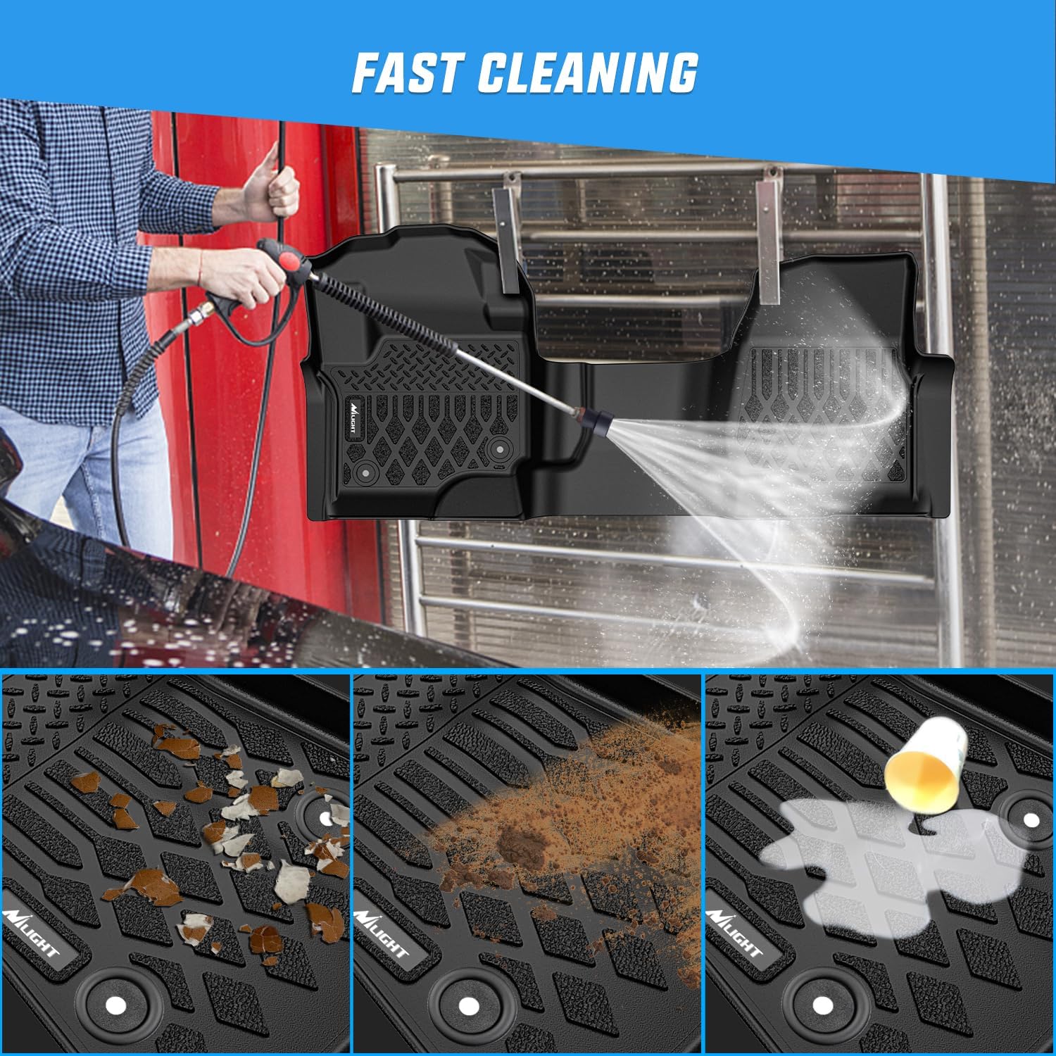 Nilight TPE Floor Mats for Ford F250 F350 F450 F550 Super Duty Crew Cab Bench Seat 2017 2018 2019 2020 2021 2022 2023 2024 2025 2026 All Weather Custom Fit Heavy Duty Floor Liners