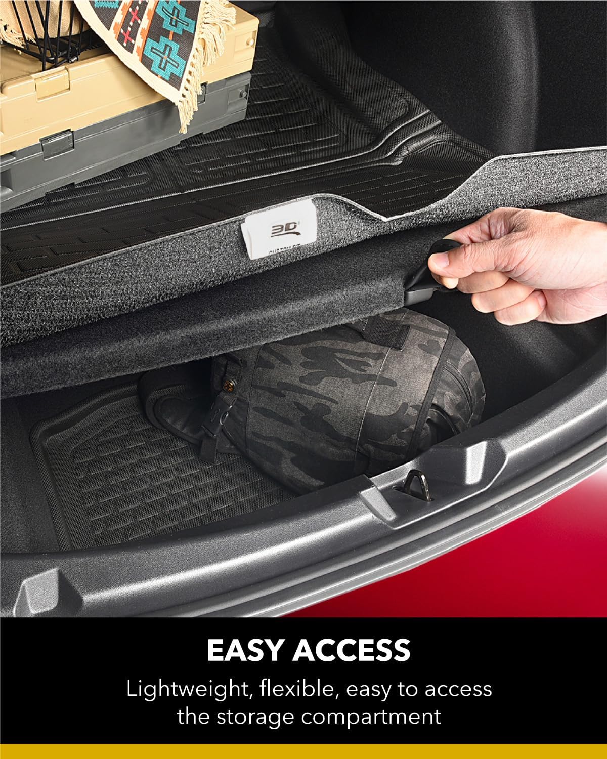 3D MAXpider Custom Fit Kagu Cargo Liner (Black) Compatible with Honda Pilot 2009-2015 - Cargo Liner