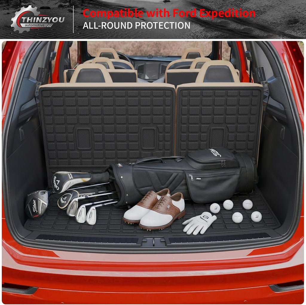 Floor Mats Compatible with 2018-2024 Ford Expedition (Not for Max Models) Cargo Mat Cargo Liner TPE 2023 Expedition 7 Seats Accessories (Trunk Mat+Backrest Mats+Floor Mats)