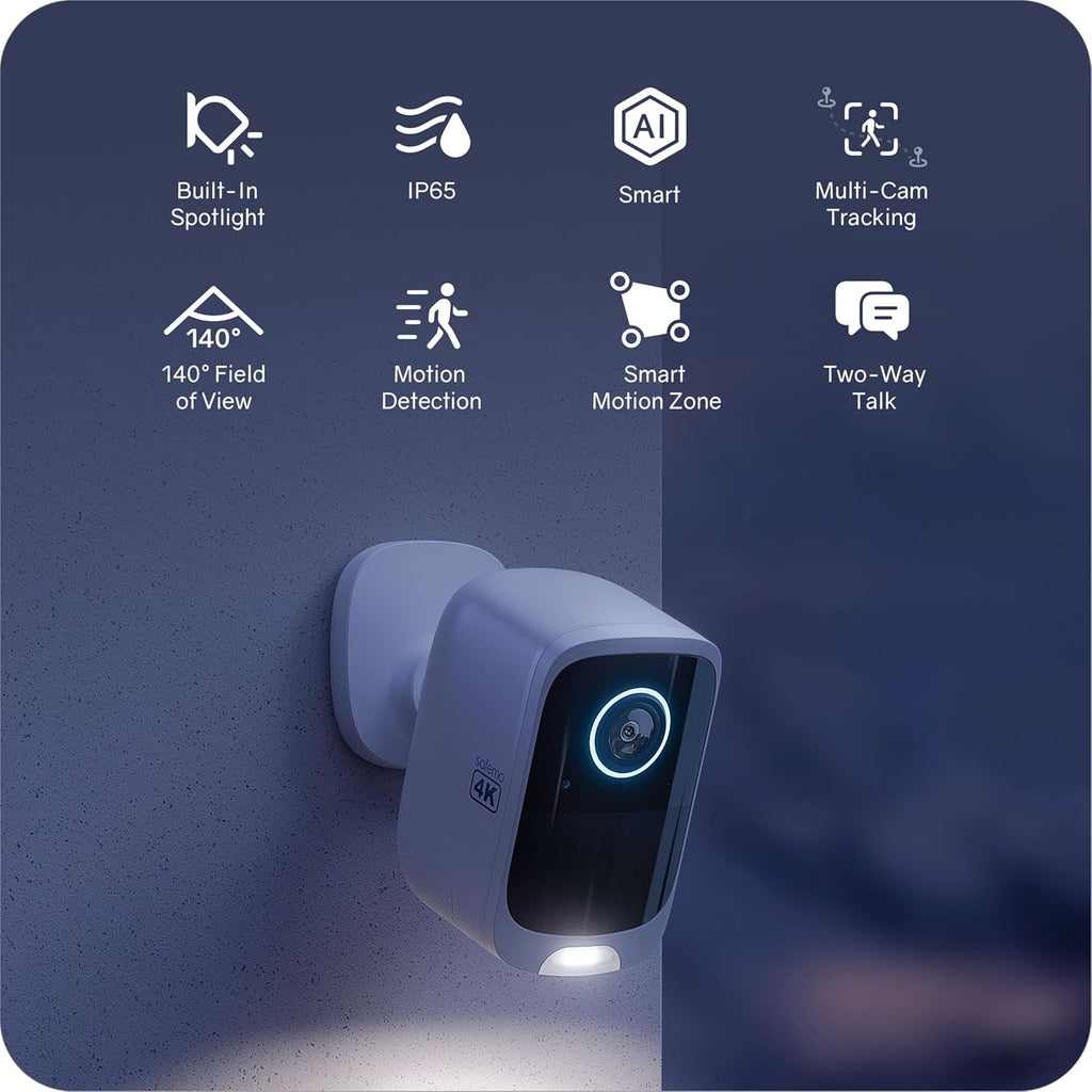 4K Security Cameras Wireless Outdoor/Indoor, Battery Cameras for Home Security, No Monthly Fees, 32G Local Storage, Advanced AI, Color Night Vision, 2-Way Audio, Waterproof, 2.4Ghz WiFi