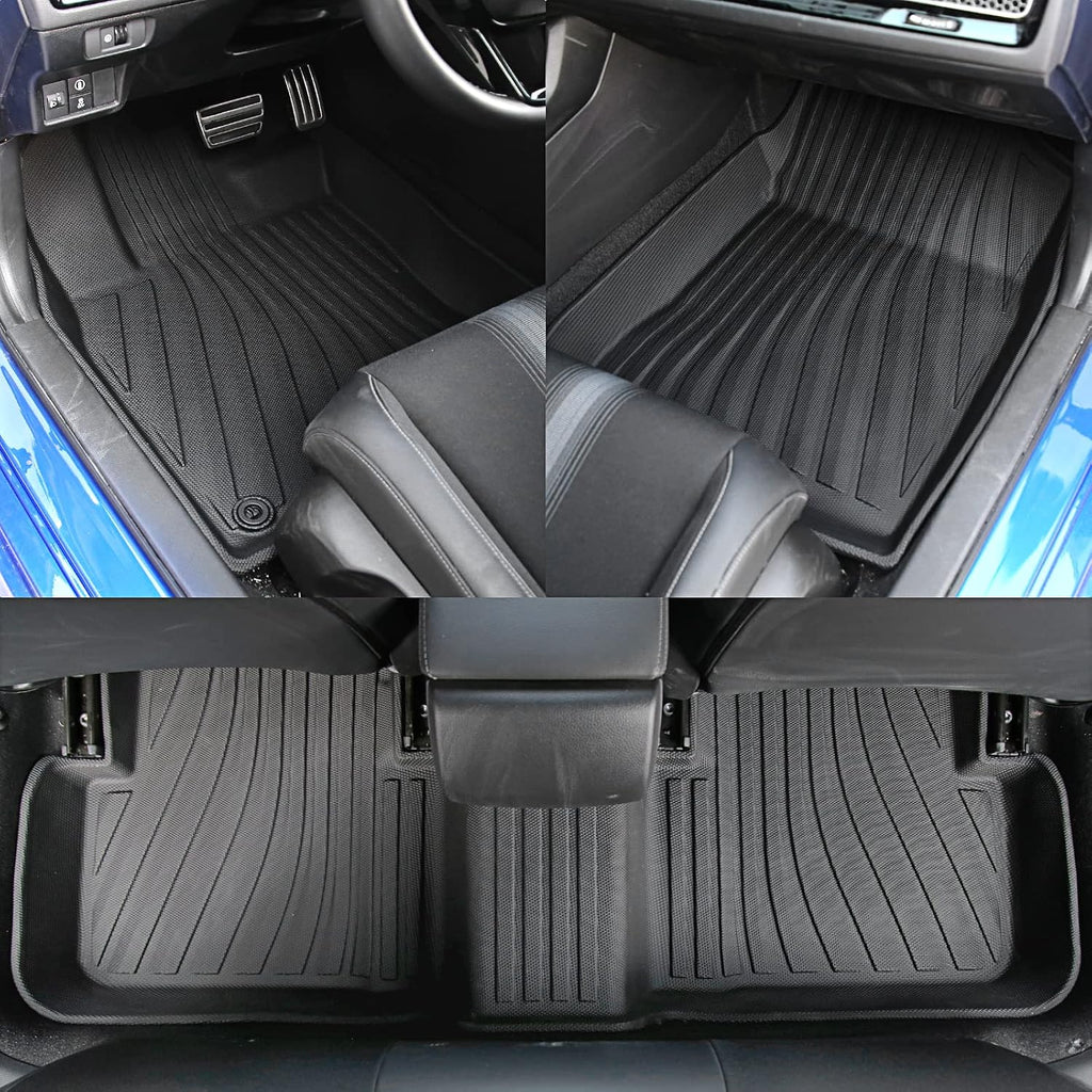 Floor Mats Compatible with 2022-2025 2026 Honda Civic Hatchback Cargo Mat Liner TPE Trunk Mat Back Seat Cover Kick Mat Civic Hatchback Accessories (Backrest Mats+Trunk Mat+Floor Mats)
