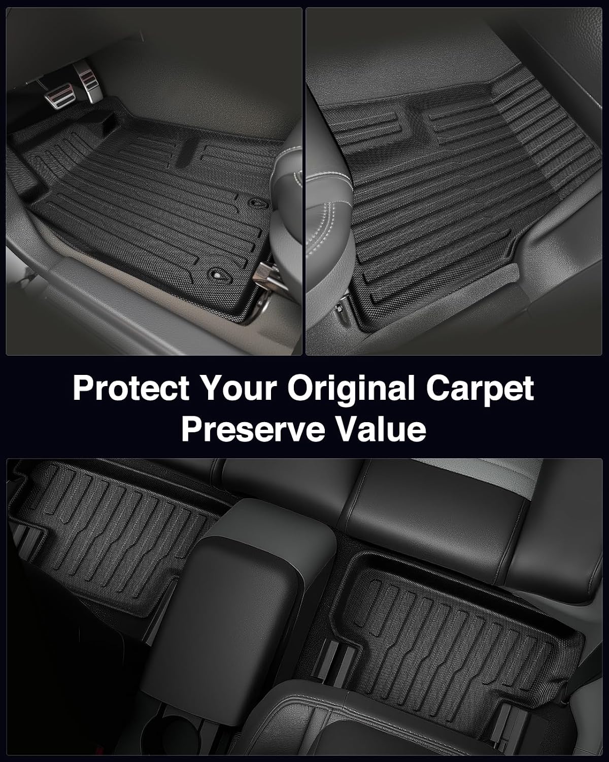 CreekT® Floor Mats & Cargo Liner for Ford Mustang 2010-2014 (Only Fits Coupe, Without Subwoofer in The Trunk) All Weather Rubber Floor Mats for Ford Mustang Accessories 2010 2011 2012 2013 2014(5 PCS)