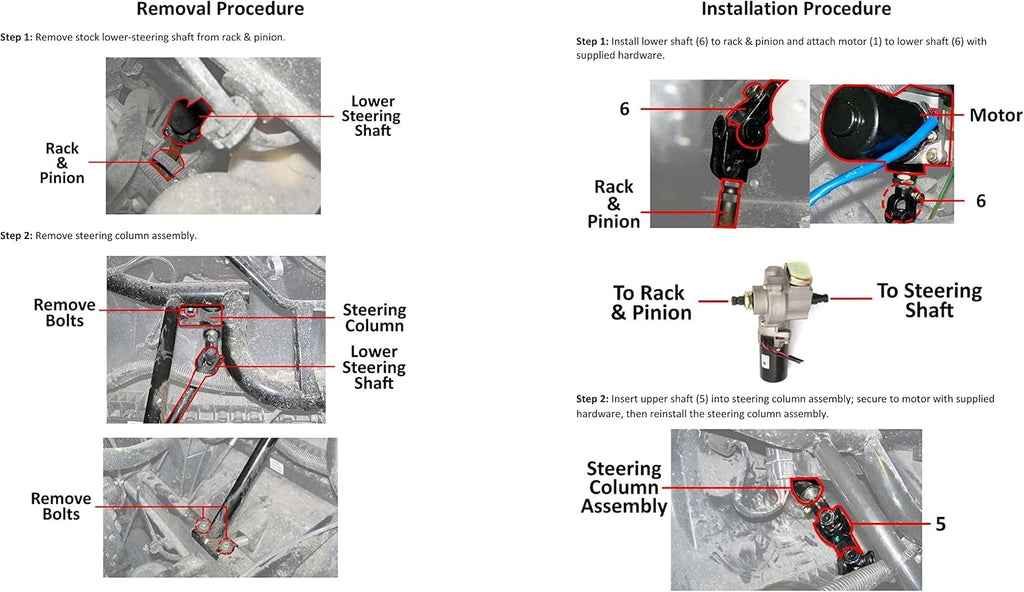 Rugged Front Electric Power Steering Kit for (2009-13) Honda Big Red, A Bolt On System, Steers Easily & Gets Rid of Wheel Jerk/Bump Steer When Navigating Terrains (See Fitment Details in Description)