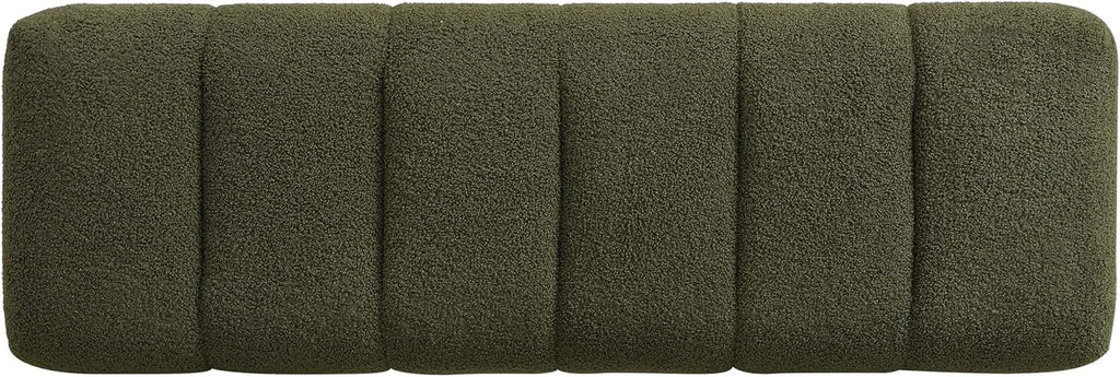 Christopher Knight Home Manila 50' Boucle Fabric Dining Bench, Rectangular Upholstery Ottoman Bench, Bedroom End of Bed Footstool, Living Room Extra Seat Footrest, No Assembly Needed, Jungle Green