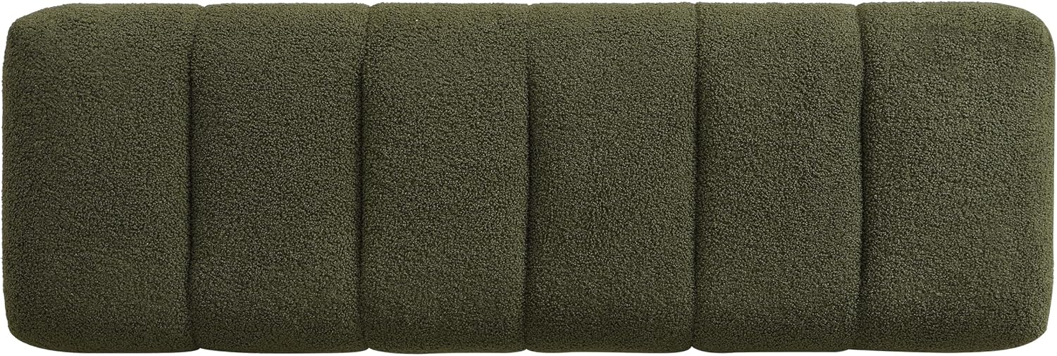 Christopher Knight Home Manila 50' Boucle Fabric Dining Bench, Rectangular Upholstery Ottoman Bench, Bedroom End of Bed Footstool, Living Room Extra Seat Footrest, No Assembly Needed, Jungle Green