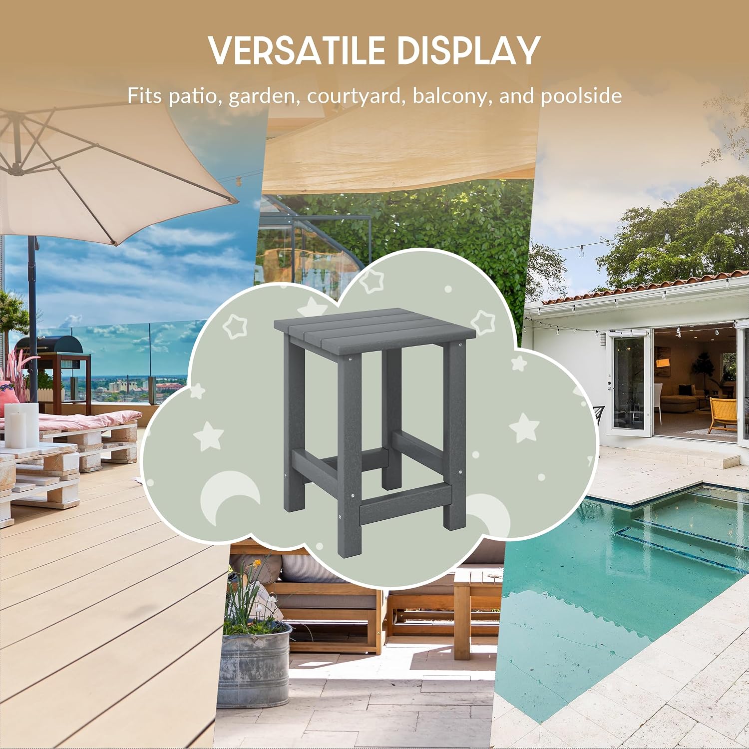 WestinTrends Malibu 3-Piece Kids Outdoor Rocking Chairs Set with Kids Square Side Table, Gray