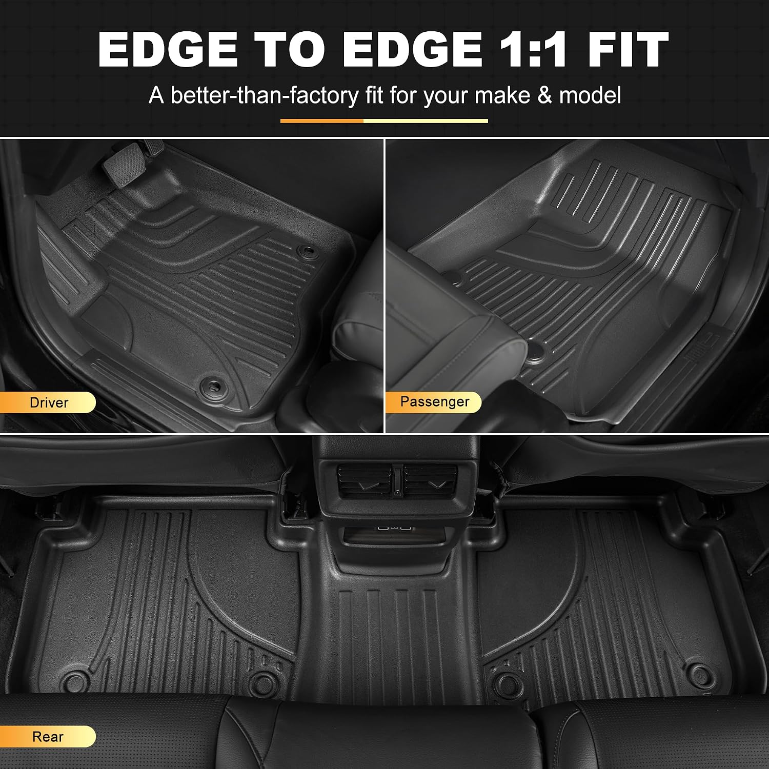 Floor Mats & Cargo Mat Fit for Honda HR-V 2023-2027 & Acura ADX 2025 2026 | All Weather Floor Mats Trunk Cargo Liner with Backrest Protectors Custom Fit for Honda HRV Sport/LX/EX-L