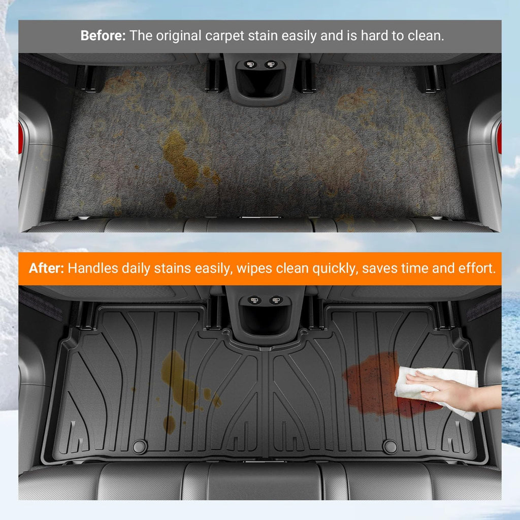 powoq Floor Mats Compatible with 2022-2024 Ioniq 5 Backrest Mat Trunk Mat Cargo Liner Cargo Mat TPE Replacement for 2022 2023 2024 Ioniq 5 Accessories (Trunk Mat+Backrest Mat+Floor Mats)